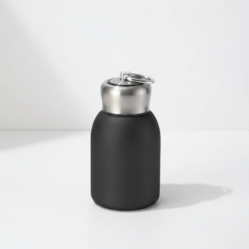 Mini gourde 300ml legere a transporter nomade couleur noir