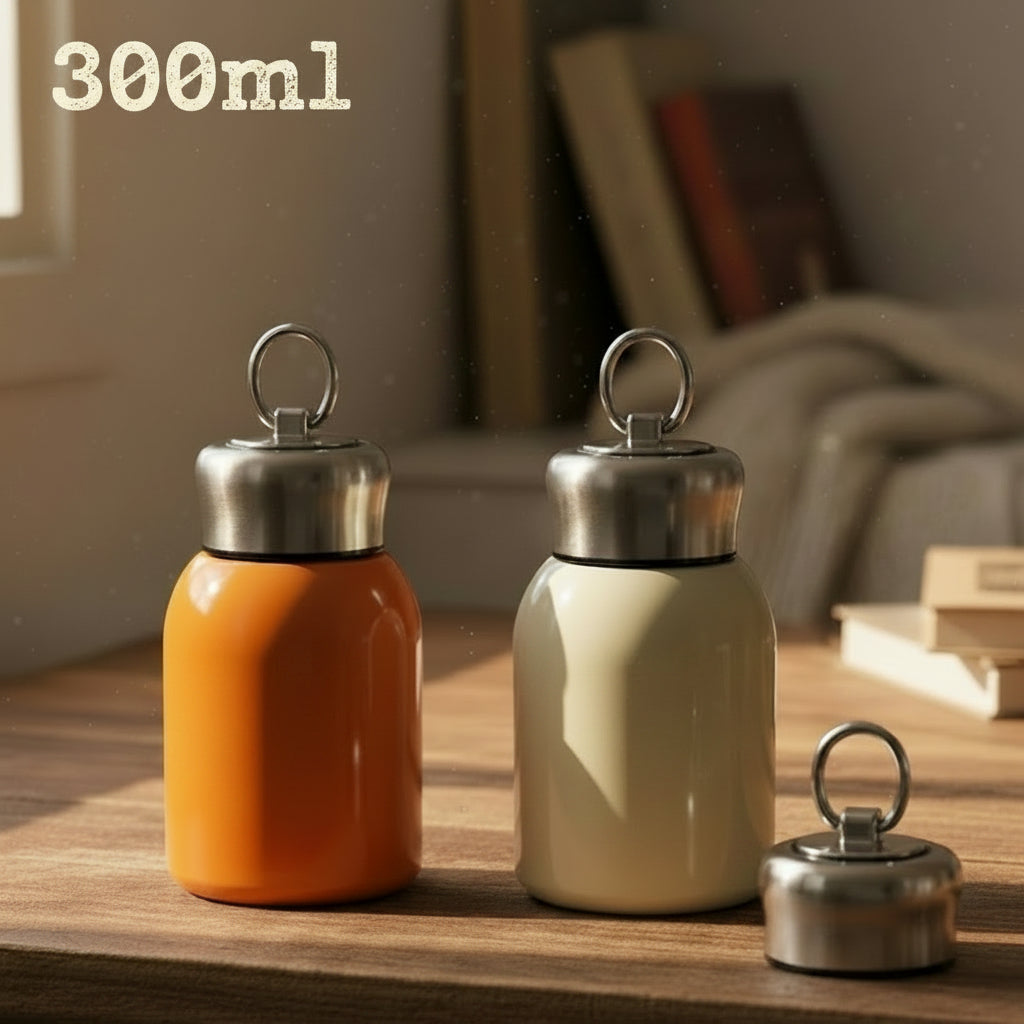 Gourde isotherme style vintage petite taille a emporter dans un sac a main